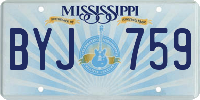 MS license plate BYJ759