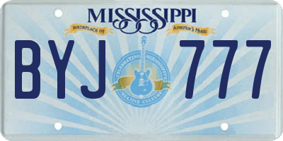 MS license plate BYJ777