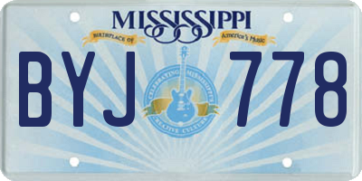 MS license plate BYJ778