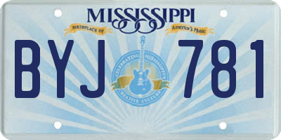MS license plate BYJ781