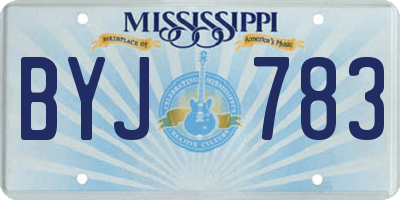 MS license plate BYJ783