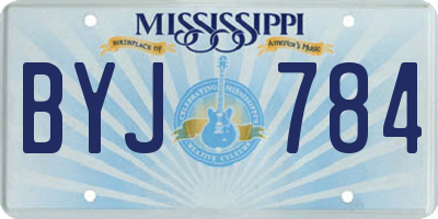 MS license plate BYJ784