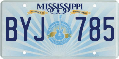 MS license plate BYJ785