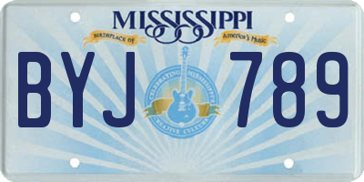 MS license plate BYJ789