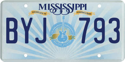 MS license plate BYJ793