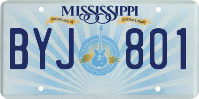 MS license plate BYJ801
