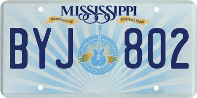 MS license plate BYJ802