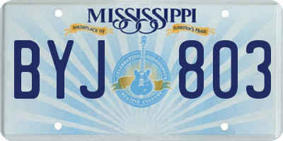 MS license plate BYJ803