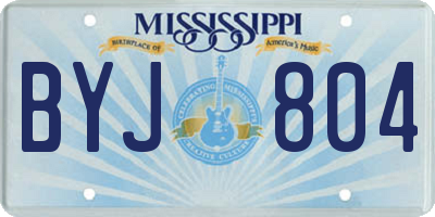 MS license plate BYJ804