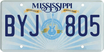MS license plate BYJ805