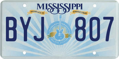 MS license plate BYJ807