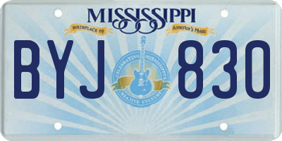 MS license plate BYJ830