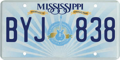 MS license plate BYJ838