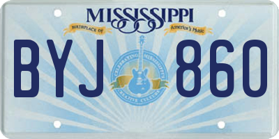 MS license plate BYJ860