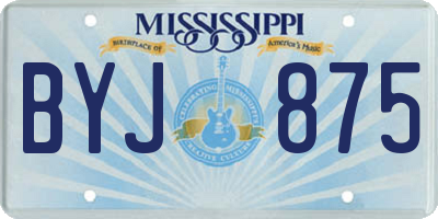 MS license plate BYJ875