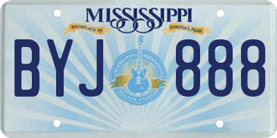 MS license plate BYJ888