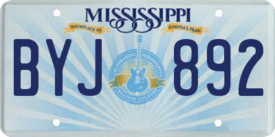 MS license plate BYJ892