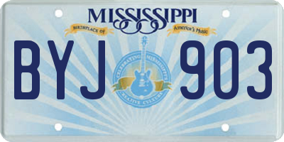 MS license plate BYJ903