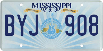 MS license plate BYJ908