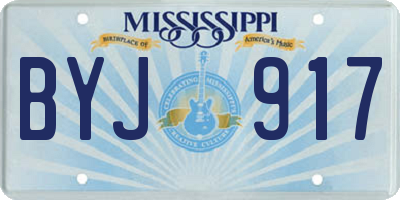 MS license plate BYJ917