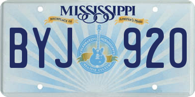 MS license plate BYJ920