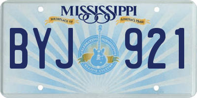 MS license plate BYJ921