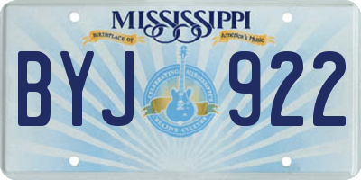 MS license plate BYJ922