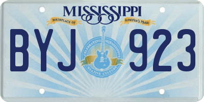 MS license plate BYJ923