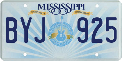 MS license plate BYJ925