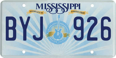 MS license plate BYJ926