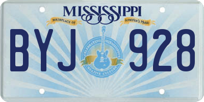 MS license plate BYJ928
