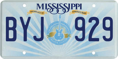 MS license plate BYJ929