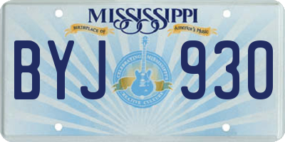 MS license plate BYJ930