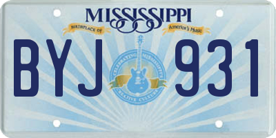 MS license plate BYJ931