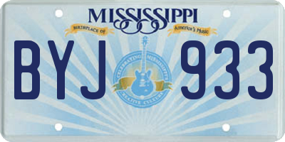 MS license plate BYJ933