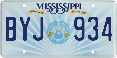 MS license plate BYJ934