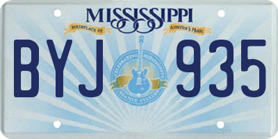 MS license plate BYJ935