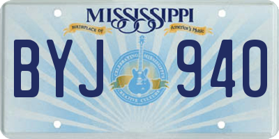MS license plate BYJ940