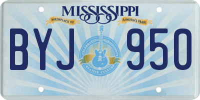 MS license plate BYJ950
