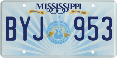 MS license plate BYJ953