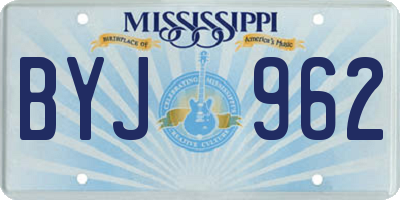 MS license plate BYJ962