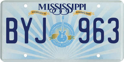 MS license plate BYJ963