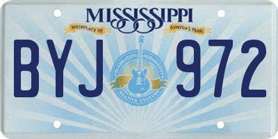 MS license plate BYJ972