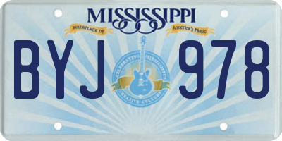MS license plate BYJ978
