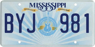 MS license plate BYJ981