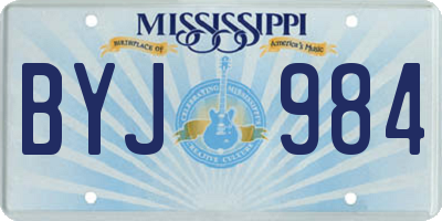 MS license plate BYJ984
