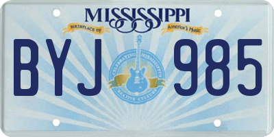 MS license plate BYJ985