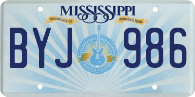 MS license plate BYJ986