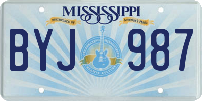 MS license plate BYJ987