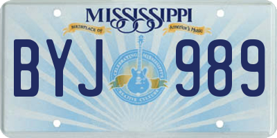 MS license plate BYJ989